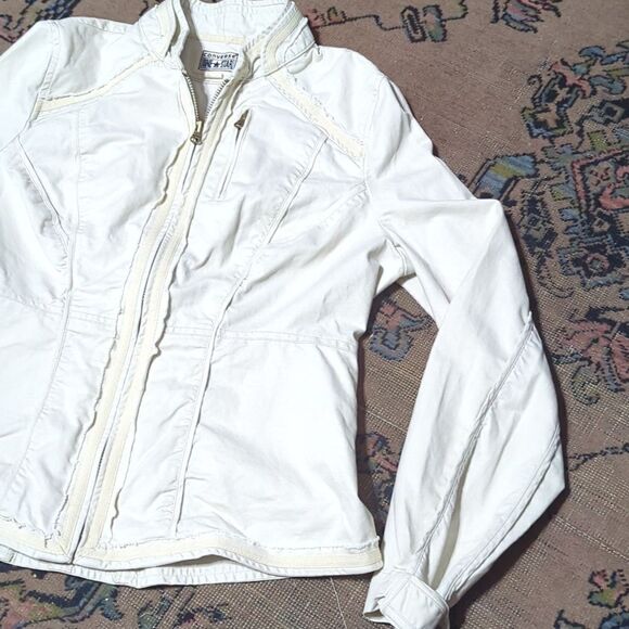 Converse Women's cream cotton Jacket - Picture 4 of 13